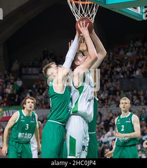 Wroclaw, Polonia, 22nd dicembre 2021. 7days Eurocup: WKS Slask Wroclaw vs Joventut Badalona in Centennial Hall. Foto: © Piotr Zajac/Alamy Live News Foto Stock