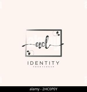 AD Handwriting logo arte vettoriale di firma iniziale, matrimonio, moda, gioielleria, boutique, floreale e botanica con modello creativo per qualsiasi azienda Illustrazione Vettoriale