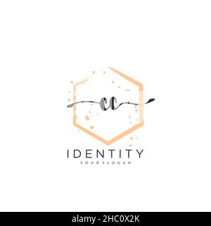 CC Handwriting logo arte vettoriale di firma iniziale, matrimonio, moda, gioielleria, boutique, floreale e botanica con modello creativo per qualsiasi azienda Illustrazione Vettoriale