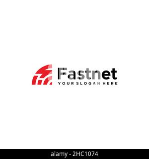 Design minimalista, VELOCE, logo di rete internet Illustrazione Vettoriale