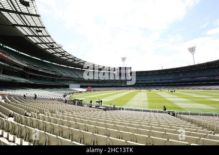 Vista generale al Melbourne Cricket Ground, Melbourne. Data foto: Giovedì 23 2021 dicembre. Foto Stock