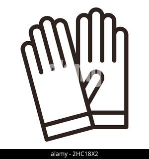 Icona dei guanti protettivi isolata su sfondo bianco Foto Stock