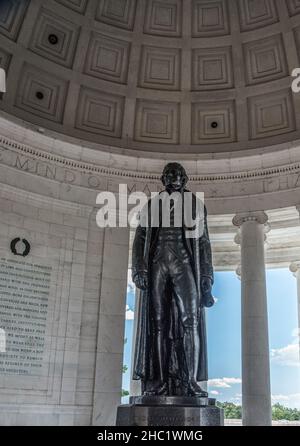 WASHINGTON, USA - 20 AGOSTO 2019: All'interno del monumento commemorativo Benjamin Franklin a Washington D.C., USA Foto Stock