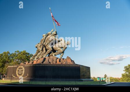 WASHINGTON, USA - 20 AGOSTO 2019: Famoso monumento a Iwo Jima a Washington D.C., USA Foto Stock