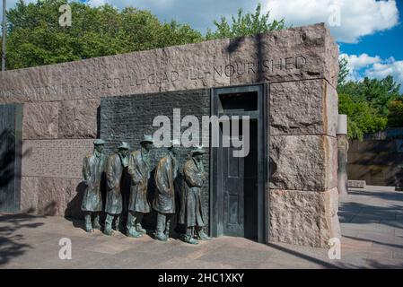 WASHINGTON, Stati Uniti d'America - 20 AGOSTO 2019: Il memoriale della Grande depressione a Washington D.C., Stati Uniti Foto Stock