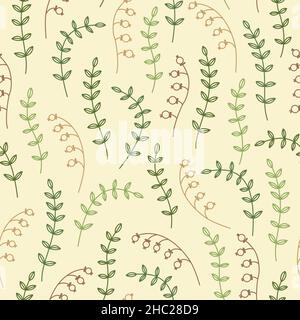 Sfondo vettoriale con piante e fiori insoliti. Il modello botanico. Illustrazione Vettoriale
