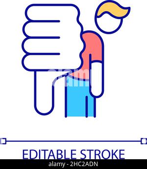 Icona di colore RGB a bassa autostima Illustrazione Vettoriale