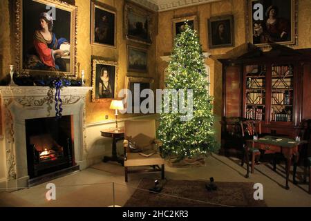 Nostell Priory a Natale, West Yorkshire, Regno Unito Foto Stock