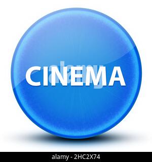 Cinema bulbo oculare lucido elegante pulsante rotondo blu illustrazione astratta Foto Stock