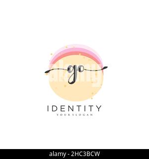 GO Handwriting logo arte vettoriale di firma iniziale, matrimonio, moda, gioielleria, boutique, floreale e botanica con modello creativo per qualsiasi azienda Illustrazione Vettoriale