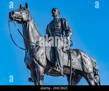 Monumento a General Meade, Gettysburg National Military P:ARK, Pennsylvania, USA Foto Stock