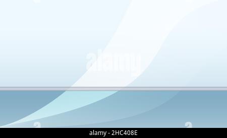 Astratto morbido blu ondulato con luce sfocata curvata linee di sfondo lisce Foto Stock