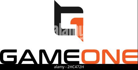 Design del logo Flat Initial G GAME ONE Challenge Illustrazione Vettoriale