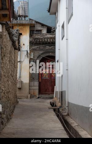 Febbraio 2019. Bai villaggio di Zoucheng, che produce batik. Foto Stock