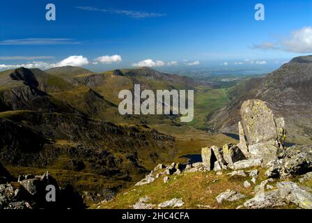 La Valle di Nant Ffrancon, Snowdonia Foto Stock