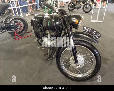 Avellaneda, Argentina - 5 dic 2021 - scatto di una classica auto Union DKW RT 178 moto tedesca. Expo Wheels 2021 Motorbikes show. Foto Stock