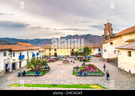 Piazza San Blas, Cusco, Perù Foto Stock