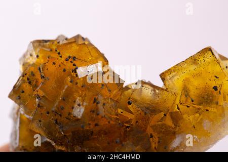 fluorite minerale campione pietra roccia geologia gemma cristallo Foto Stock