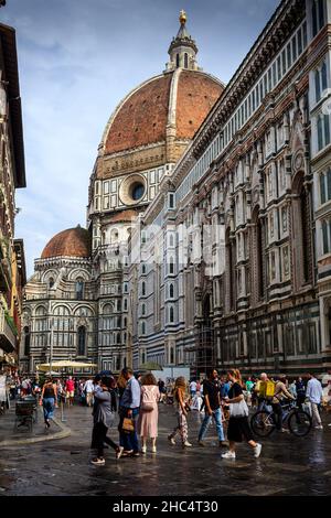 Il Duomo, Santa Maria del Fiore a Firenze. Italia. La cupola fu un grande successo del Brunelleschi all'epoca. Foto Stock