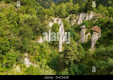 Valtellina (IT), Parco Naturale delle Piramidi di Postalesio Foto Stock