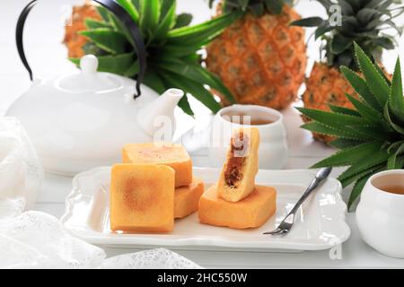 Taiwan tradizionale cinese Crostate di ananas biscotti. Nastar Taiwan o Hongkong. Foto Stock