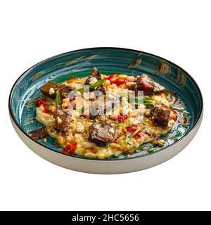 Guance di vitello gourmet con pasta di orzo Foto Stock