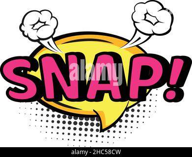 Suono a scatto illustrato nel fumetto della rivista. Vettore comic snap, divertente espressione sonno illustrazione Illustrazione Vettoriale