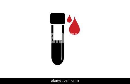 Provetta con icona drop in design piatto alla moda Illustrazione Vettoriale