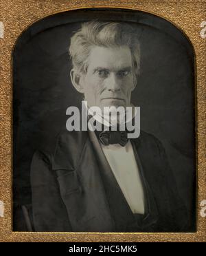 John C. Calhoun (1782-1850), statista americano, 7th Vice Presidente degli Stati Uniti 1825-32 e Senatore degli Stati Uniti da Carolina del Sud 1845-50, ritratto di testa e spalle, Daguerreotype, artista non identificato, 1843 Foto Stock