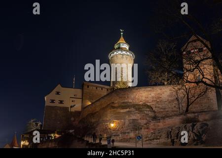 Norimberga Castello Empirial in inverno Foto Stock