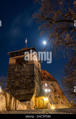 Norimberga Castello Empirial in inverno Foto Stock