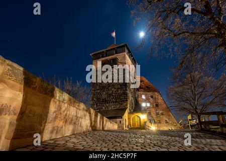 Norimberga Castello Empirial in inverno Foto Stock