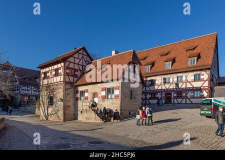 Norimberga Castello Empirial in inverno Foto Stock