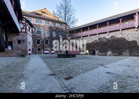 Norimberga Castello Empirial in inverno Foto Stock