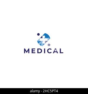 Design moderno piatto semplice DESIGN MEDICO logo design Illustrazione Vettoriale
