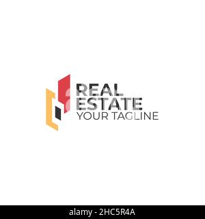 Moderno appartamento semplice IMMOBILIARE casa logo design Illustrazione Vettoriale