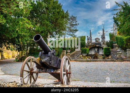 Una vista sul castello di Rosenburg vicino a Ballenstedt in Sassonia-Anhalt Foto Stock