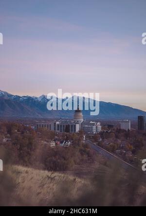Vista aerea dello Utah state Capitol Building a Salt Lake City Foto Stock