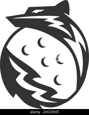 wolf luna rotonda Illustrazione icona Brand Isolated Illustrazione Vettoriale