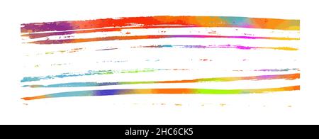 Linee linee disegnate a mano linee disegno rainbow frame vettore illustrazione set Illustrazione Vettoriale