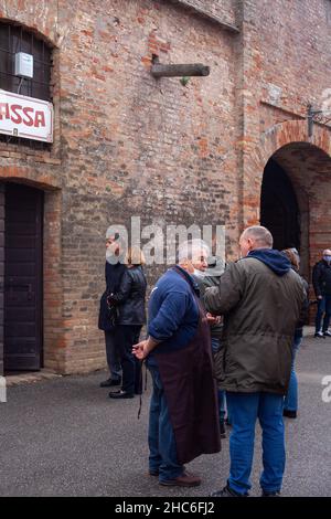 Giorni della Merla Festival in un piccolo comune di Pizzighettone Italia Foto Stock