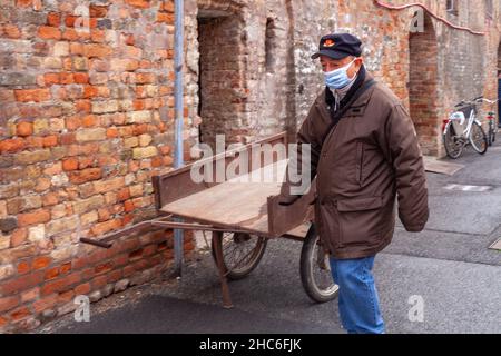 Giorni della Merla Festival in un piccolo comune di Pizzighettone Italia Foto Stock