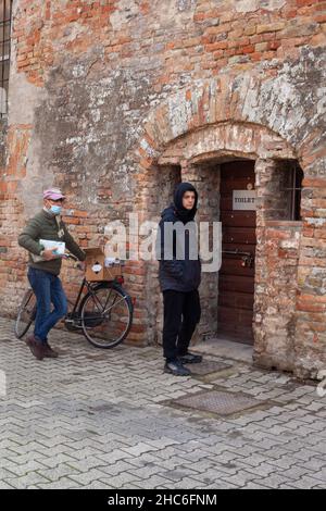 Giorni della Merla Festival in un piccolo comune di Pizzighettone Italia Foto Stock