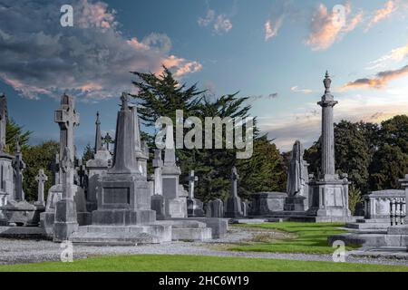 OPIS: Glasnevin Cementery, Dublino attraverso la lente , camminando intorno al cimitero, viali del cimitero, Dublino, Irlanda, 24 ottobre 2015 Foto Stock