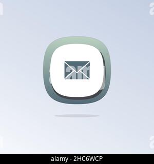 Icona messaggio. Icone web, logo, pulsante. 3D illustrazioni vettoriali. Concetto per favicon, icona app, banner Web, logo Illustrazione Vettoriale