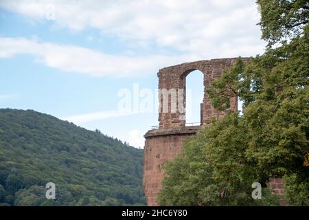 Paesaggio del castello di Heidelberg nel Baden Wurttemburg Foto Stock
