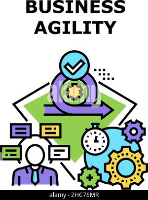 Business Agility Vector Concept Colour Illustration Illustrazione Vettoriale