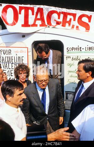 Caso SILCO: I coniugi Metral fanno sciopero della fame per ottenere la liberazione di Jacqueline Valente, Lione, Francia, 1992 Foto Stock