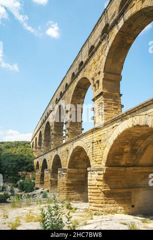 Un'immagine del Pont du Gard in Francia Foto Stock