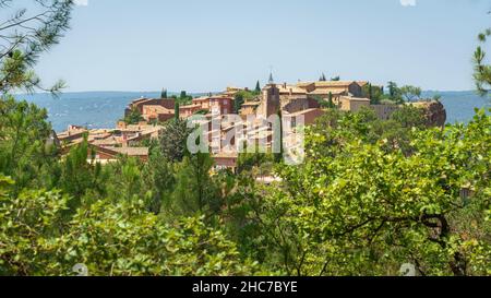 Un'immagine del villaggio Roussillon in Francia Foto Stock